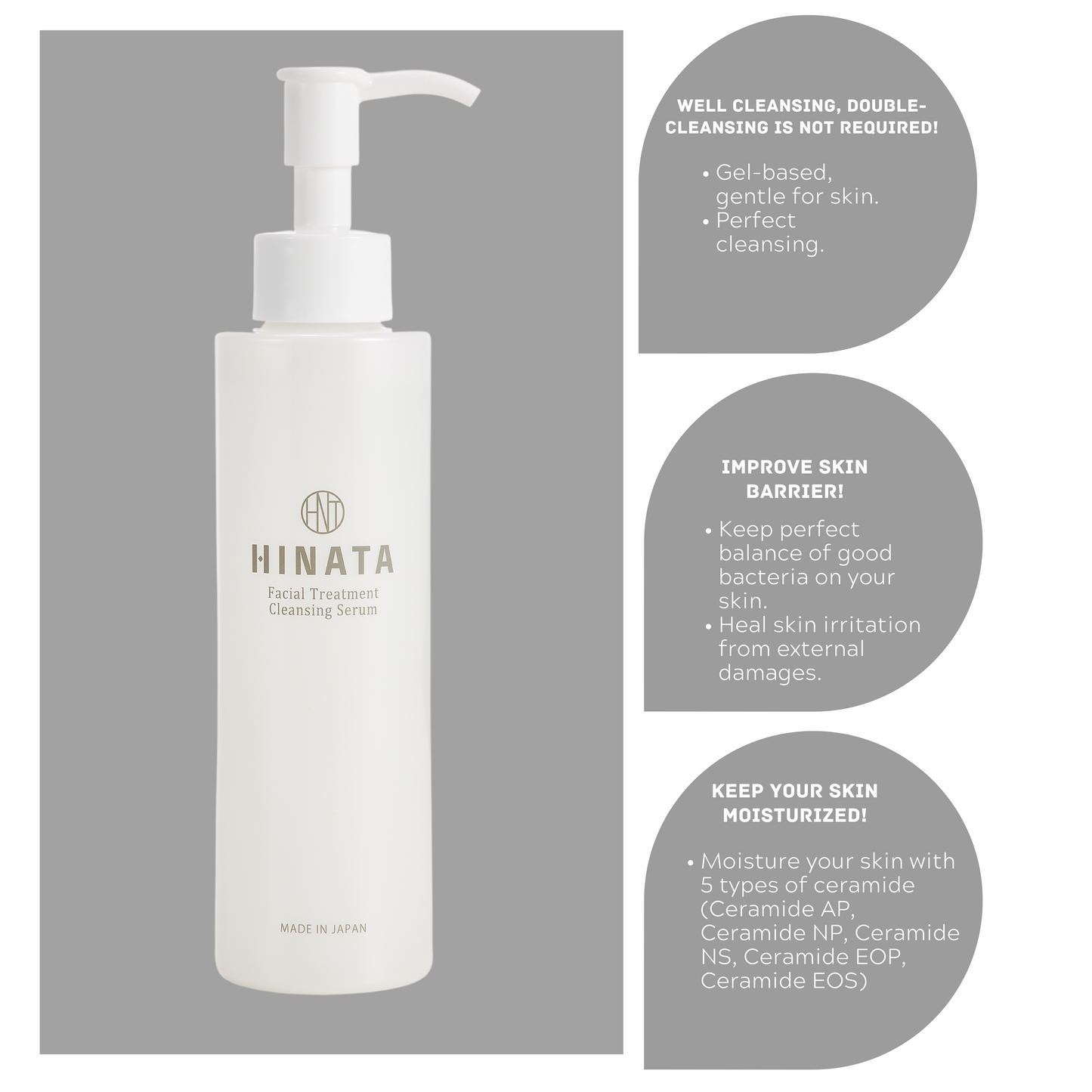 4. HINATA Facial Treatment Cleansing Serum: Skin barrier protection cleanser
