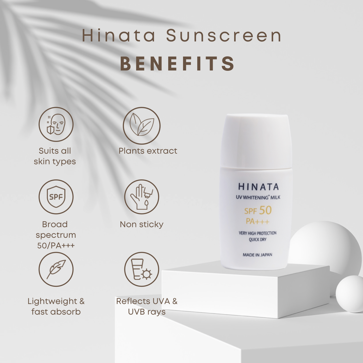 3. HINATA UV Whitening Milk: Medicated Sunscreen